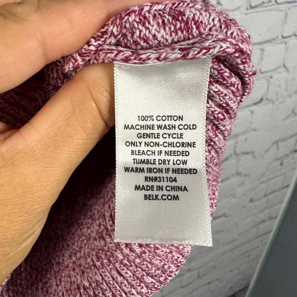 Kim Rogers Women's Pink Heathered Crew Neck Sweater - Picture 5 of 5